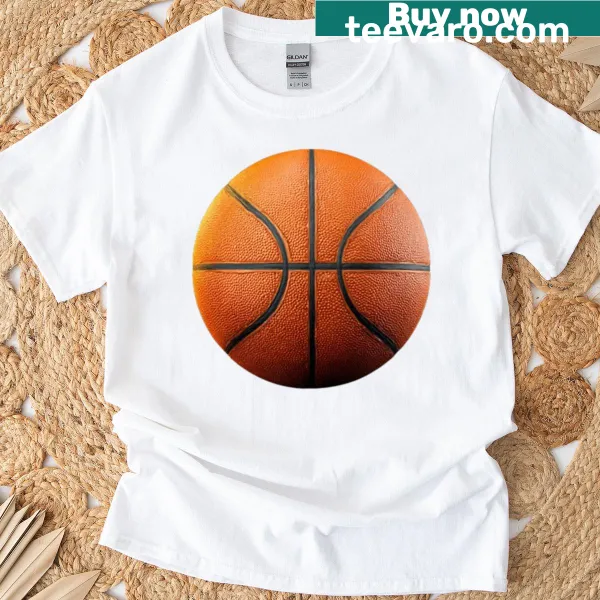 T-shirt featuring a playful basketball graphic