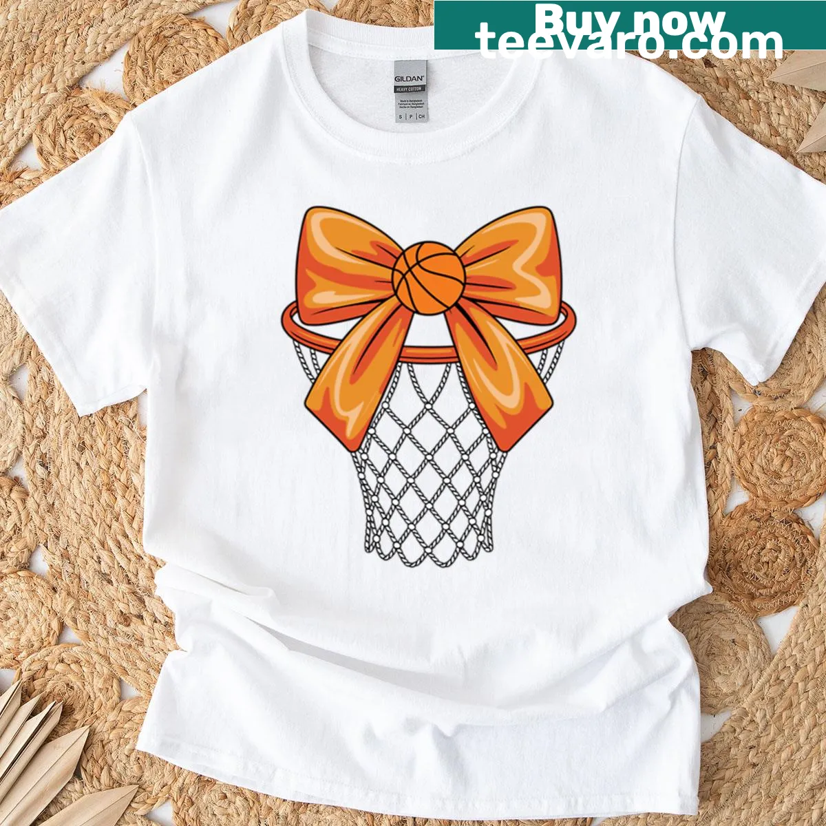 Cute basketball players and hoop illustration T-shirt for kids — on a men's t-shirt