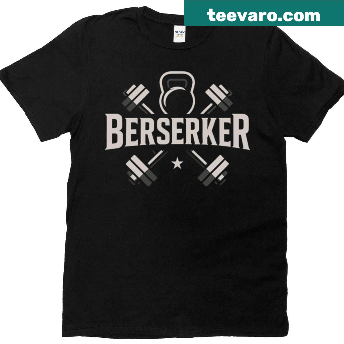 Berserker Fitness Wallhala logo design T-shirt for gym-goers — on a men's t-shirt