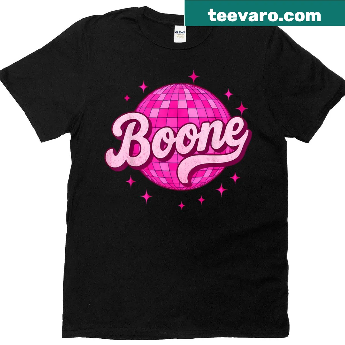 Vintage-style T-shirt featuring personalized name in retro disco font — on a men's t-shirt
