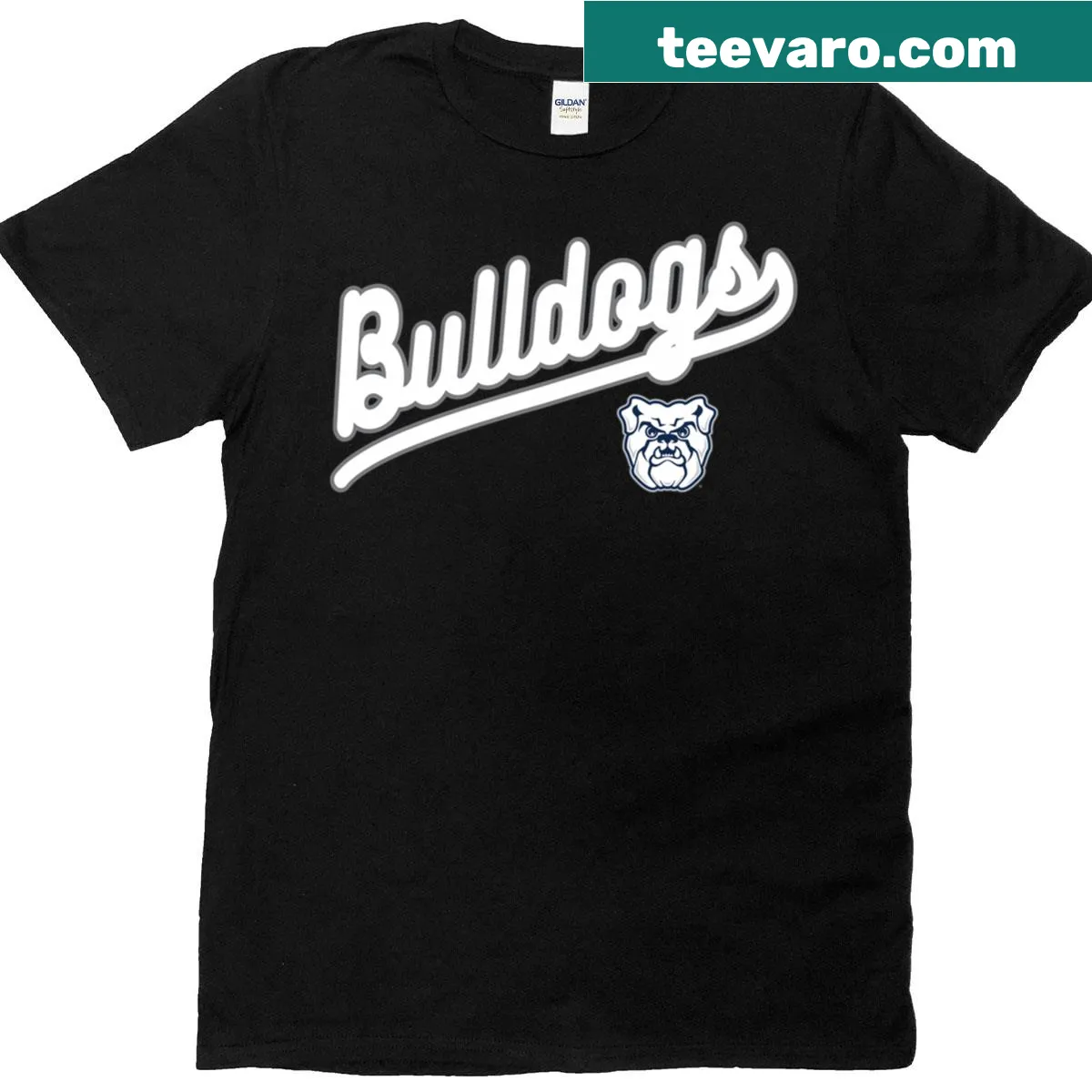 Vintage Butler Bulldogs t-shirt with script and logo. — on a men's t-shirt