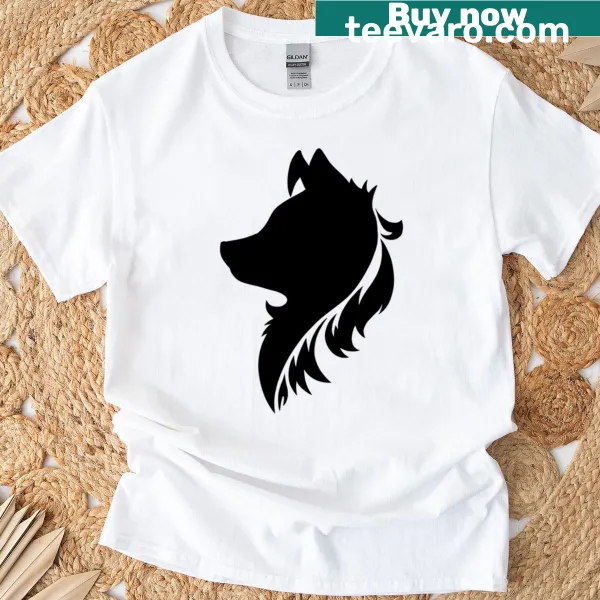 Cute dog silhouette oversized t-shirt in simple design