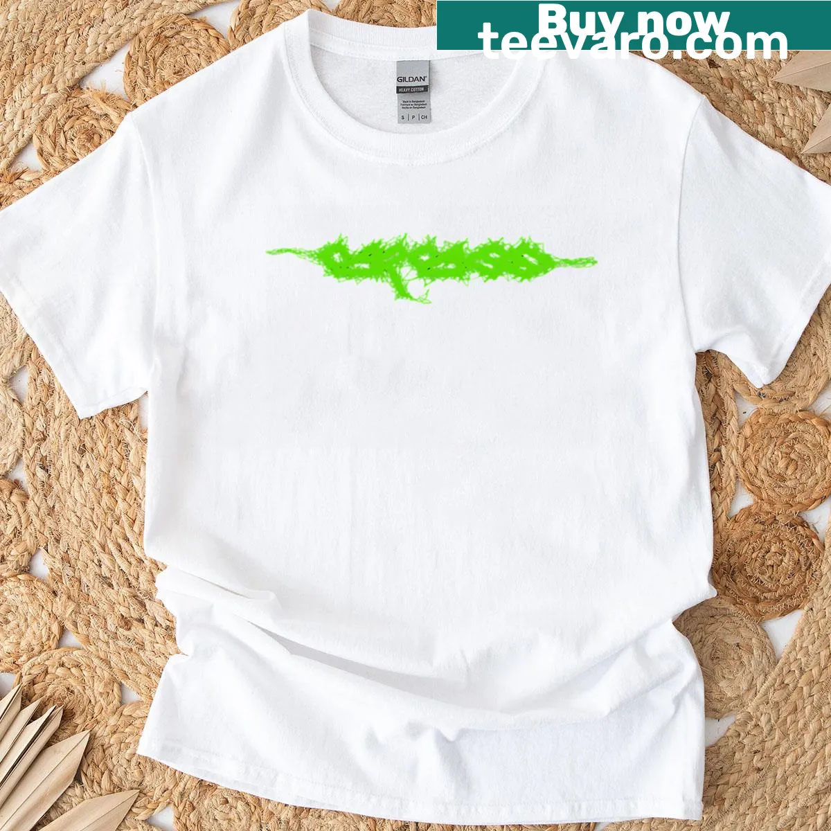 Edgy Carcass band logo on a grunge T-shirt — on a men's t-shirt