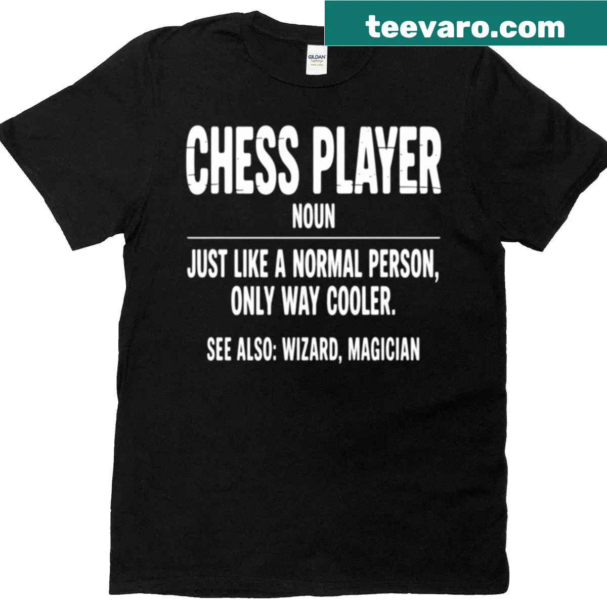 Chess player definition graphic on T-shirt — on a men's t-shirt