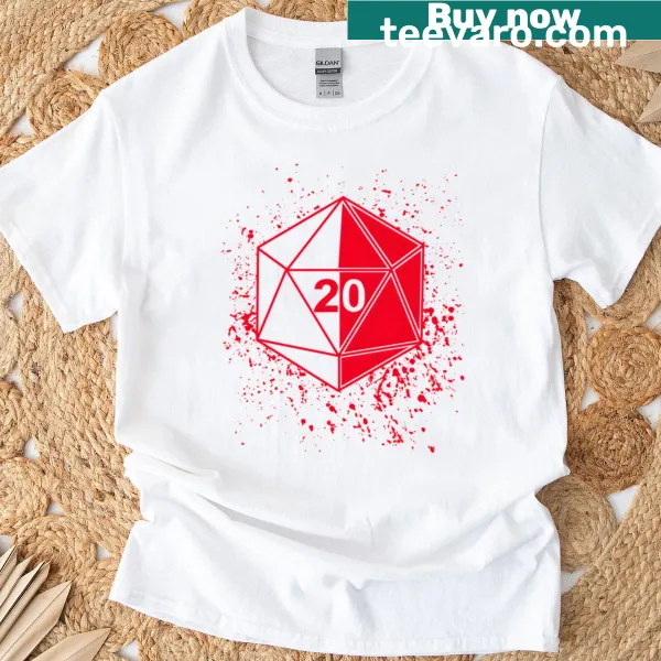 Playful design featuring gaming dice on a t-shirt.