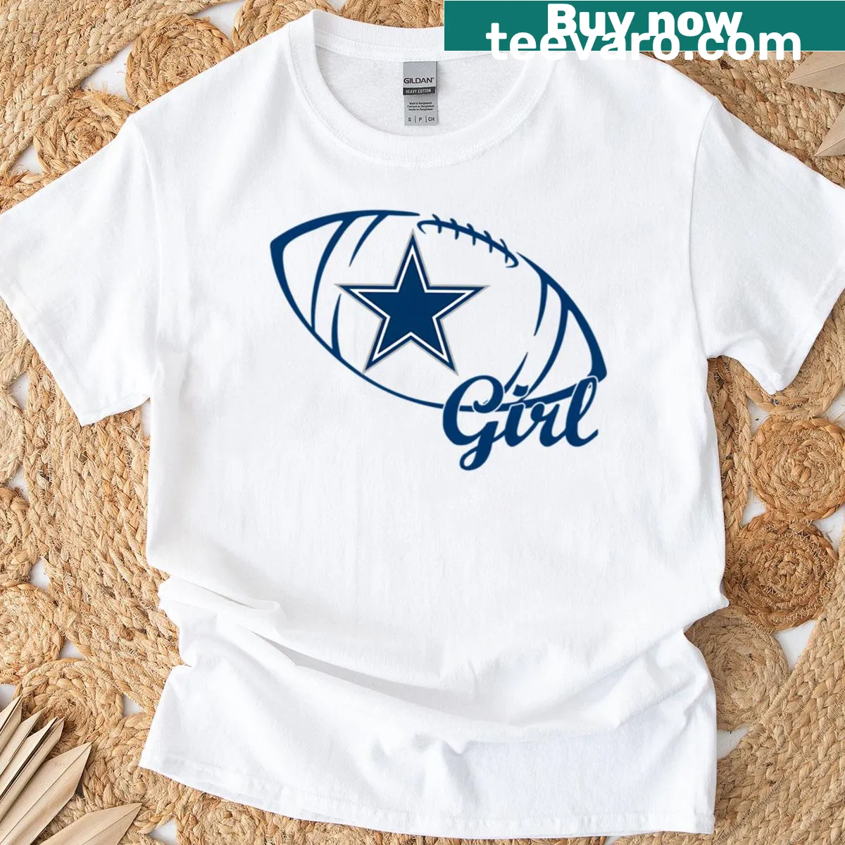 Dallas Girl Football T-shirt featuring bold typography — on a men's t-shirt