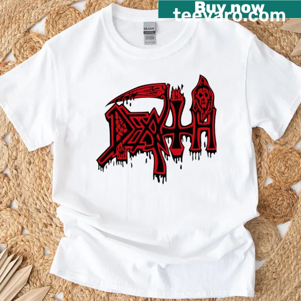 Oversized t-shirt featuring the bold Death logo in graphic design