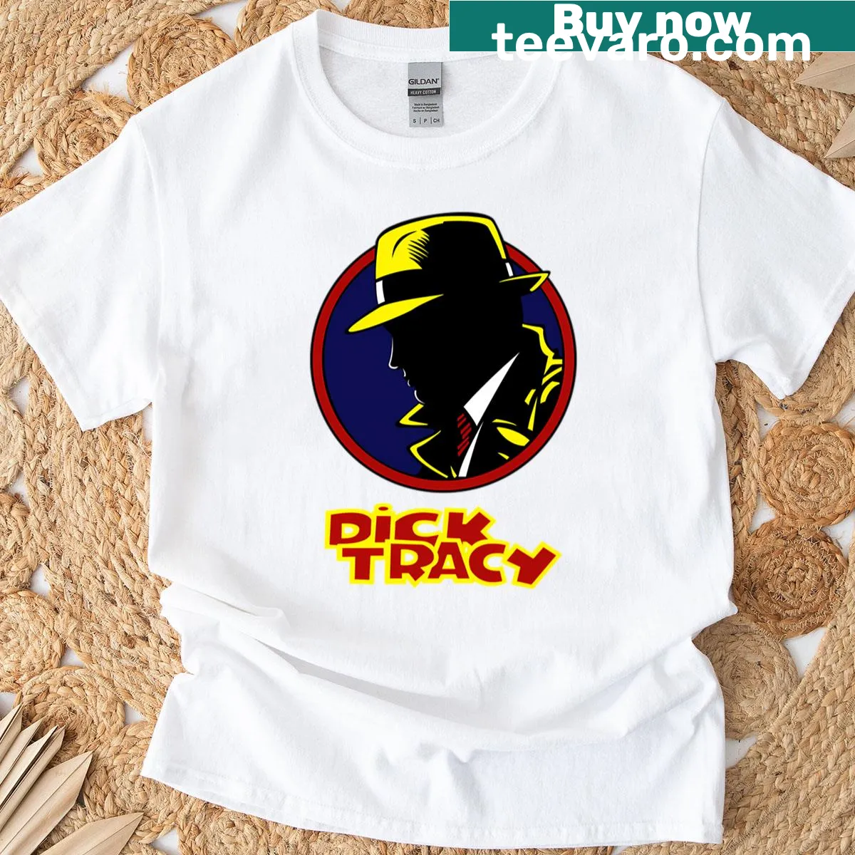 Vintage Dick Tracy film logo t-shirt — on a men's t-shirt