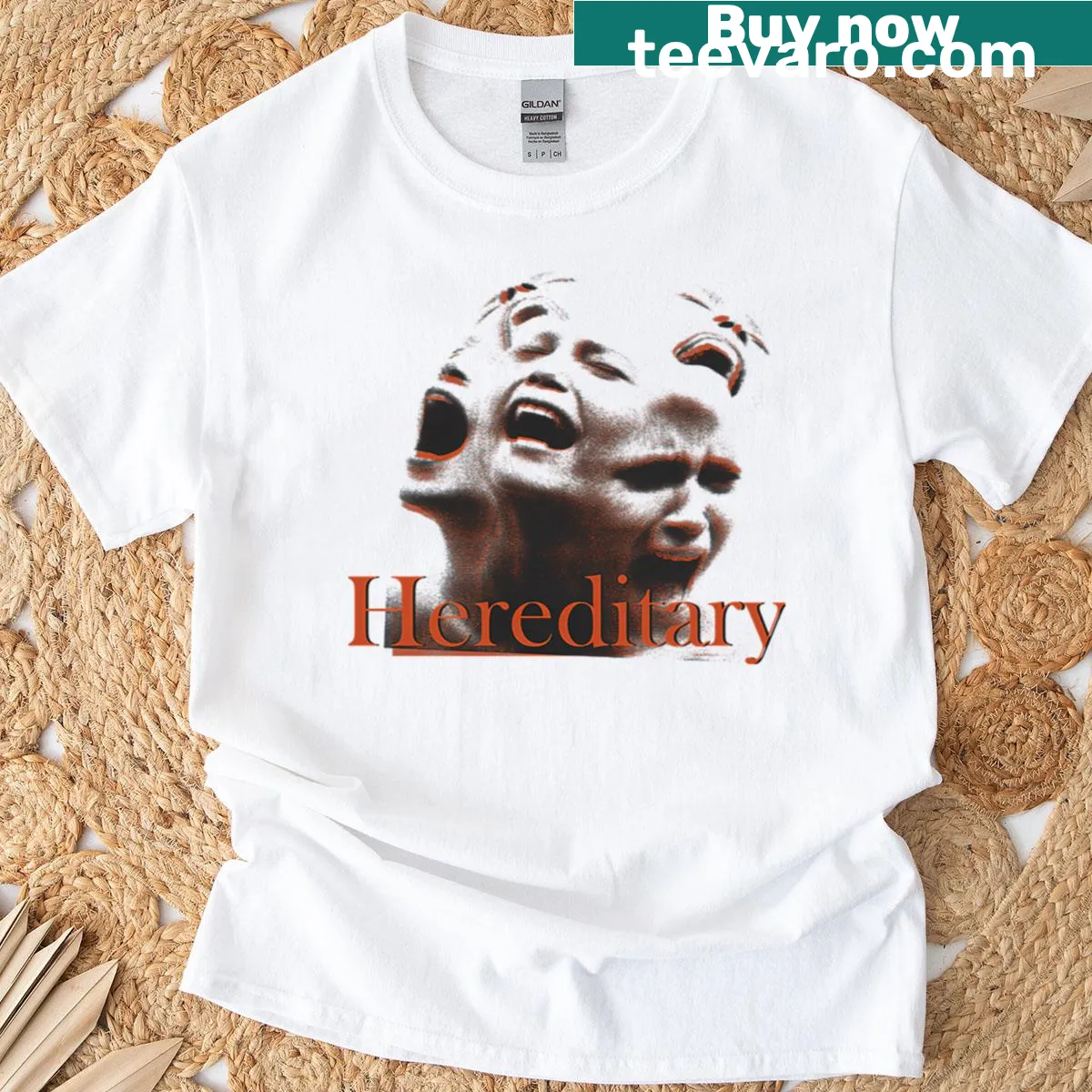 Vintage-inspired t-shirt with a dark movie theme from the 90s — on a men's t-shirt