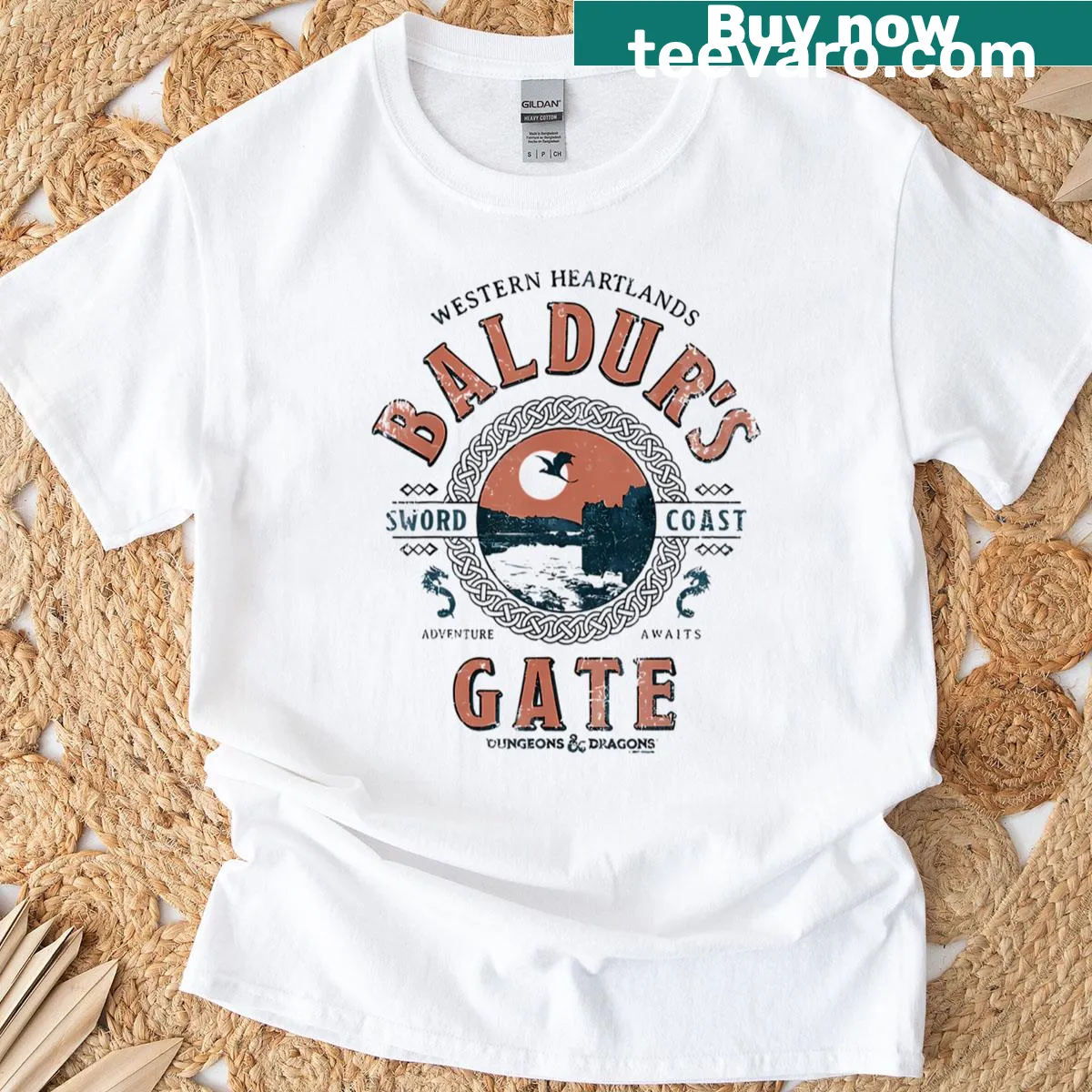 Dungeons & Dragons Baldur's Gate t-shirt for gamers — on a men's t-shirt