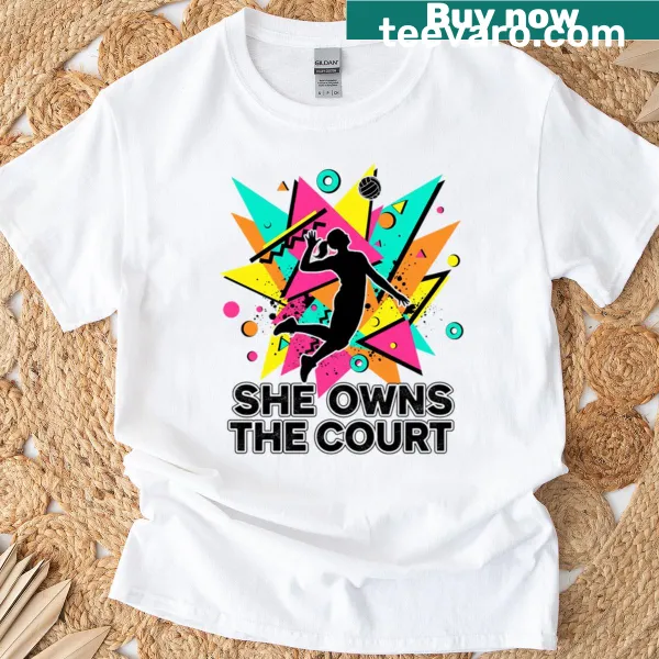 Inspirational She Owns The Court sports tee