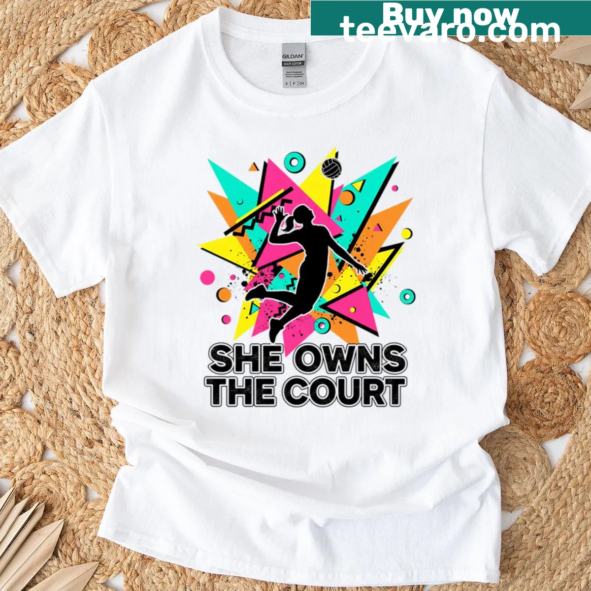 Inspirational She Owns The Court sports tee — on a men's t-shirt
