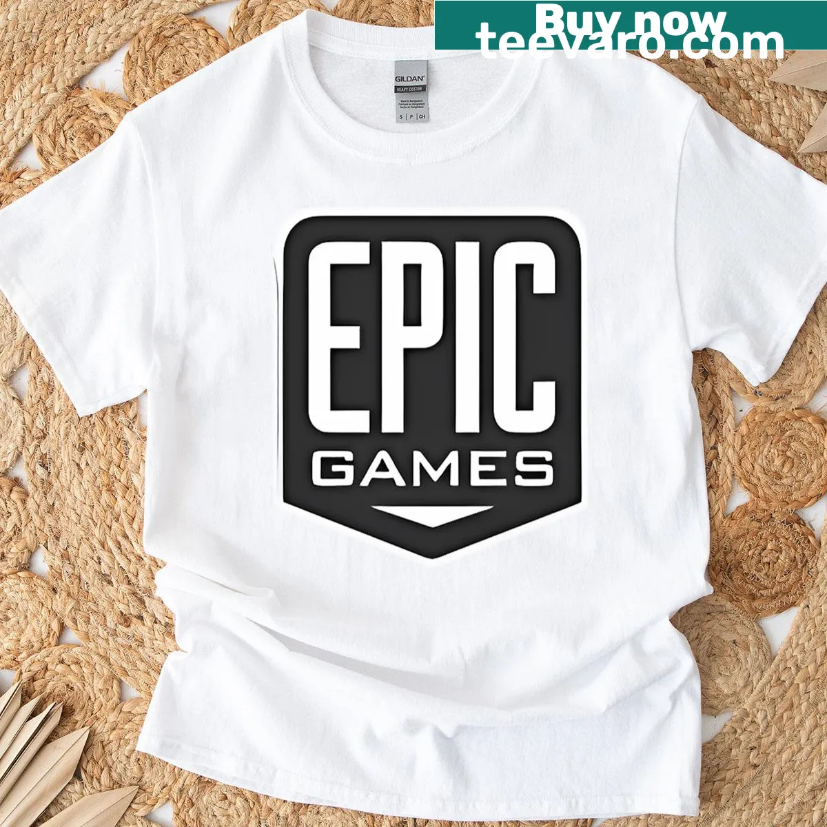 T-shirt with the Epic Games logo — on a men's t-shirt