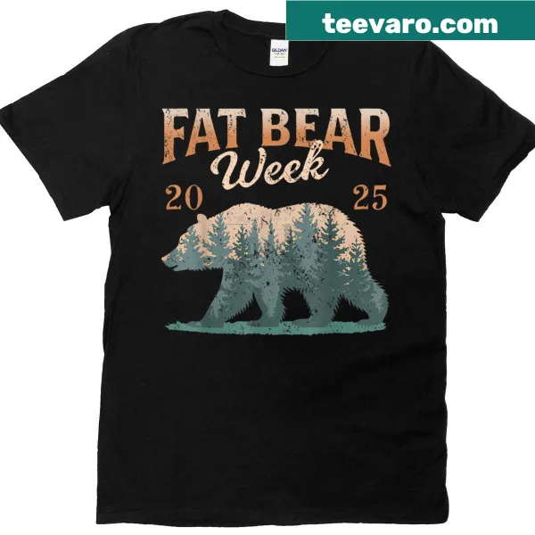 Vintage t-shirt celebrating Fat Bear Week with a grizzly bear graphic