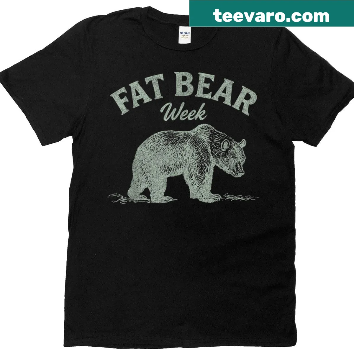 Vintage distressed T-shirt featuring a grizzly bear graphic — on a men's t-shirt