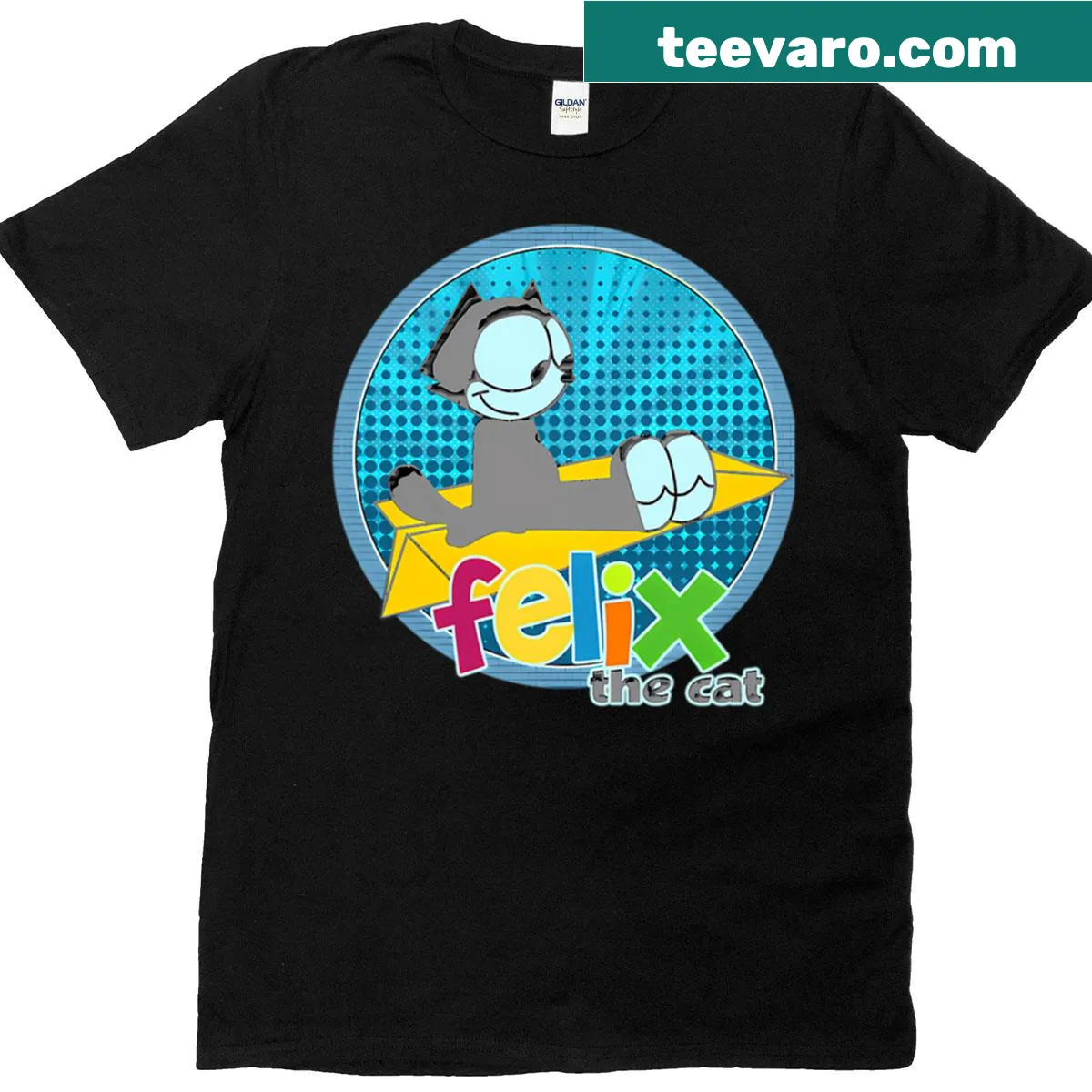 Cartoon-themed T-shirt for kids featuring retro film graphics. — on a men's t-shirt