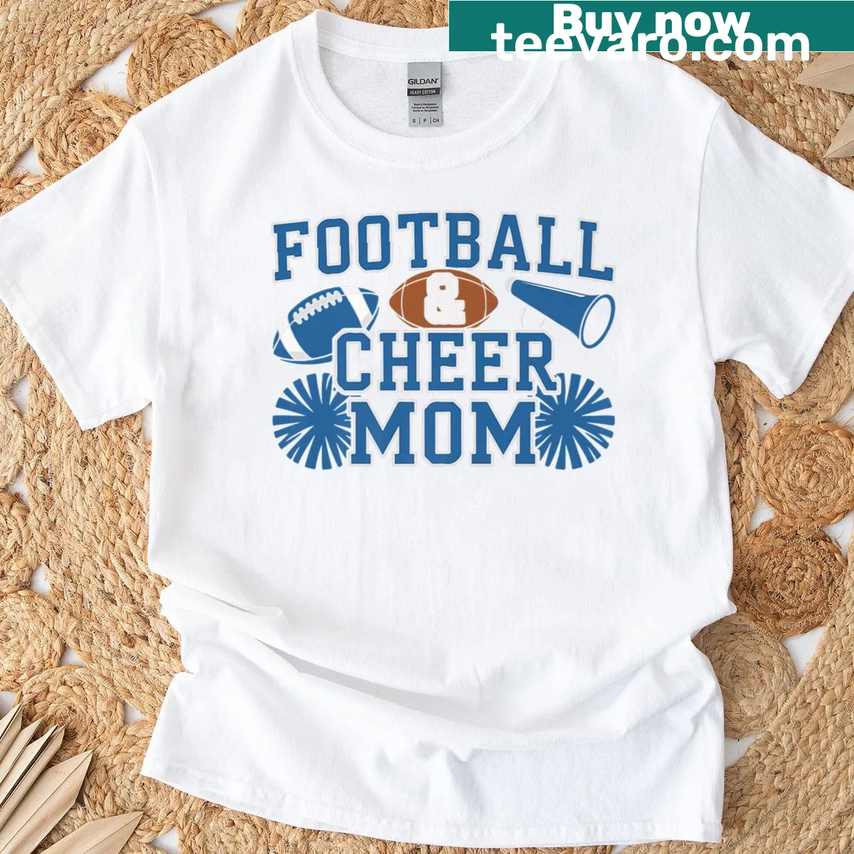 Vintage cheer mom t-shirt featuring a heartwarming cheerleading graphic — on a men's t-shirt