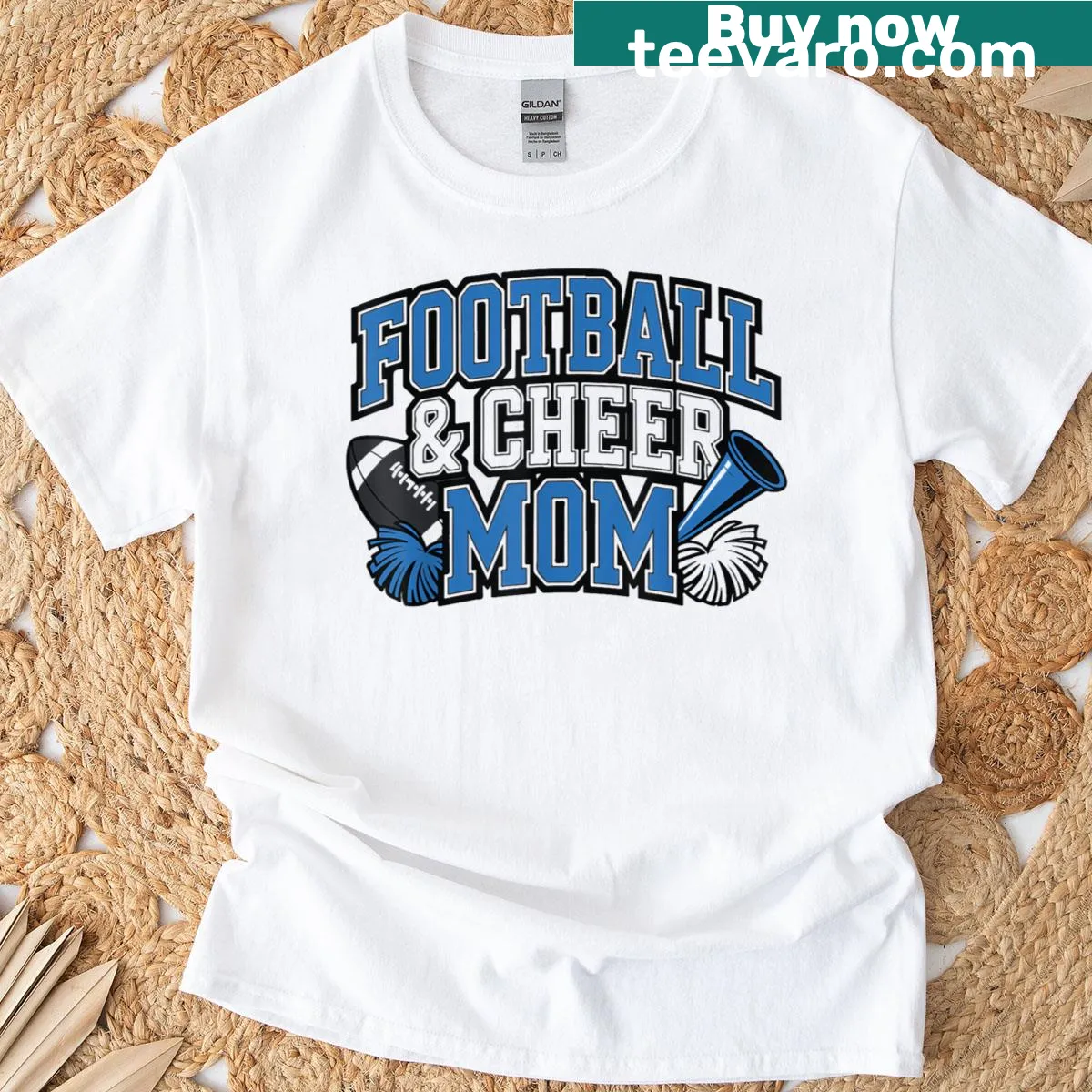 Vintage T-shirt for football cheer moms with a supportive quote — on a men's t-shirt