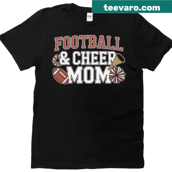 Vintage cheer mom T-shirt celebrating football spirit with humorous design.
