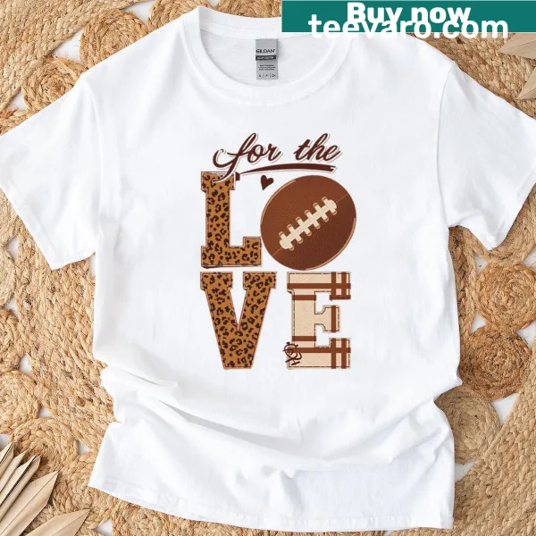 Leopard print T-shirt with football-themed design