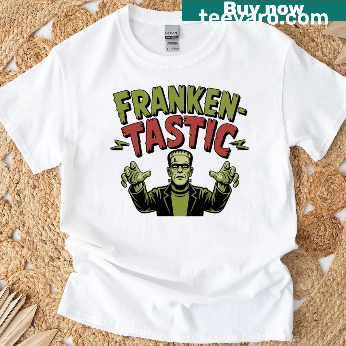 Funny monster graphic on a horror movie themed t-shirt — on a men's t-shirt