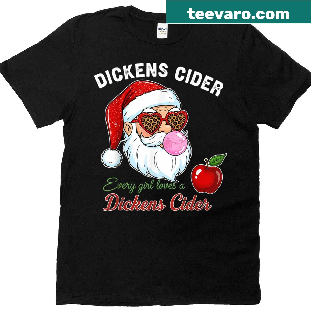 Funny Christmas T-shirt with pinup art and cider humor design. — on a men's t-shirt