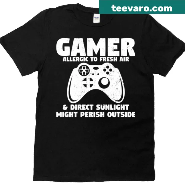 Funny T-shirt featuring humorous gaming text for gamers
