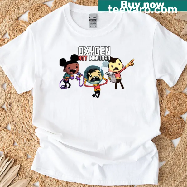 Oxygen Not Included T-shirt celebrating memorable gaming moments