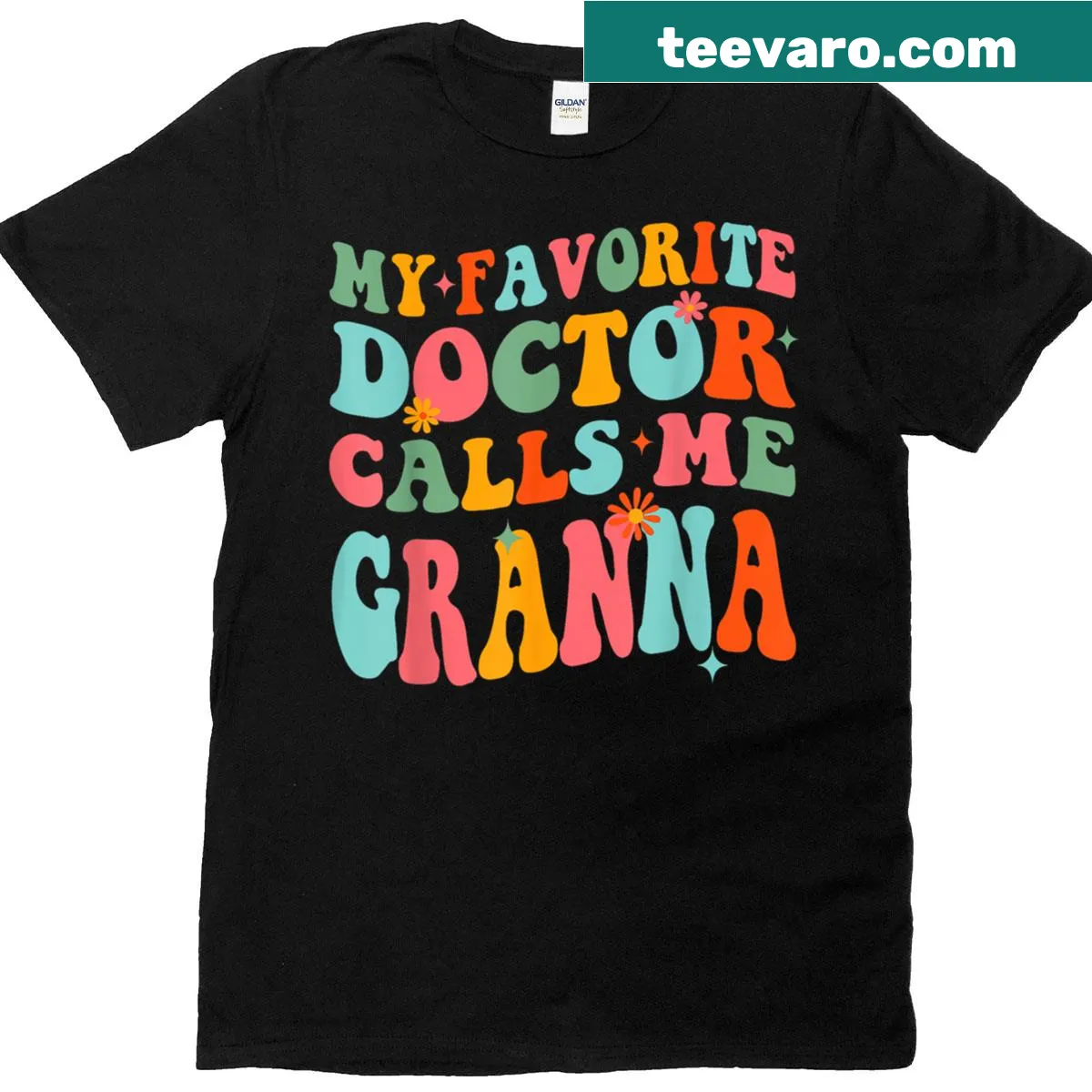 Cute t-shirt celebrating grandmothers with playful graphics — on a men's t-shirt