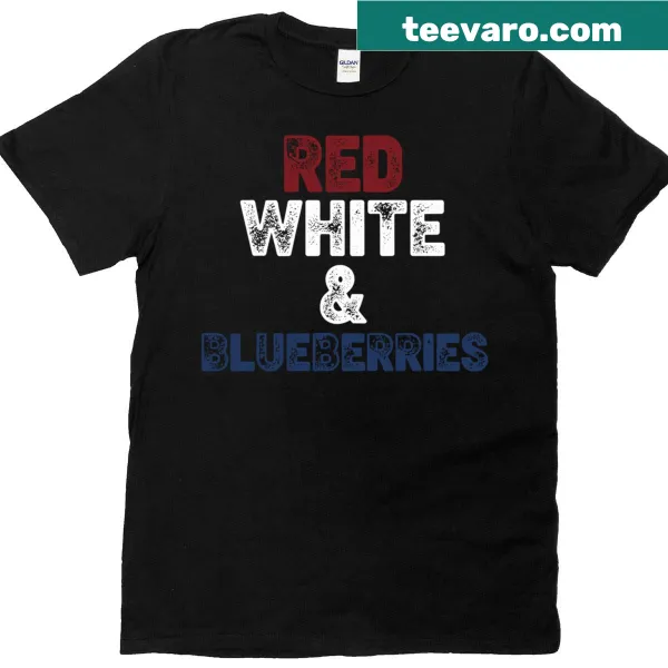 Vintage T-shirt with humorous blueberry graphics and patriotic text