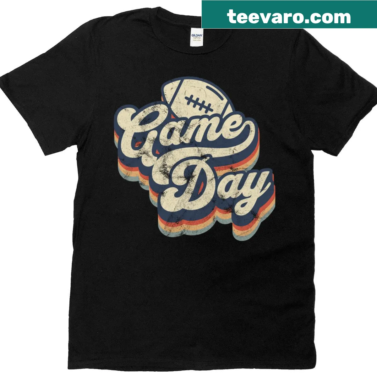 Vintage-inspired football T-shirt for men and women — on a men's t-shirt