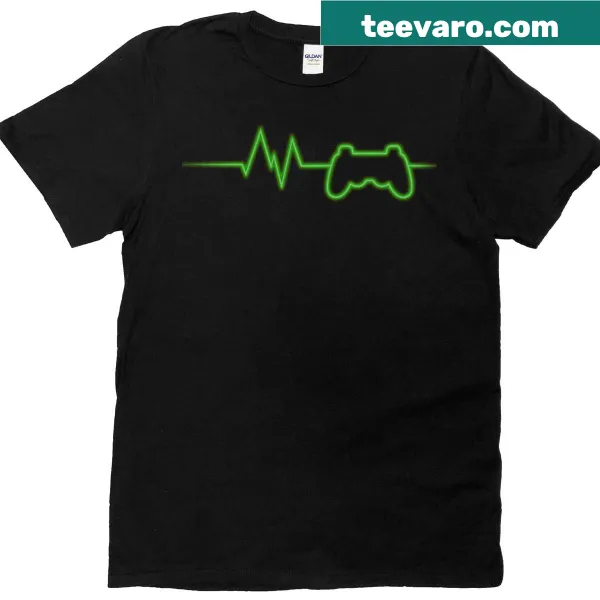 Gamer heartbeat T-shirt with controller design