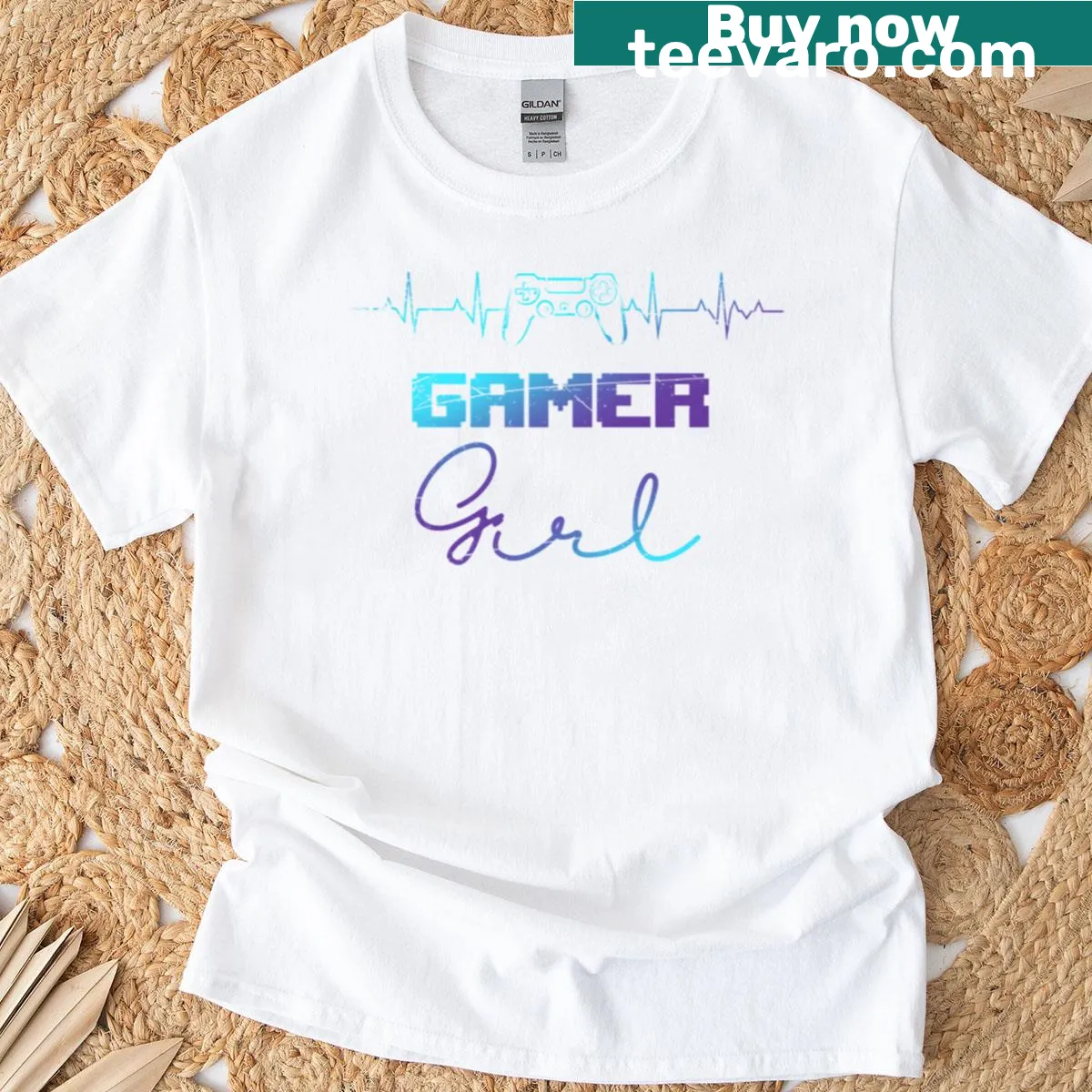 Gaming T-shirt with a controller graphic and the word Gamer — on a men's t-shirt