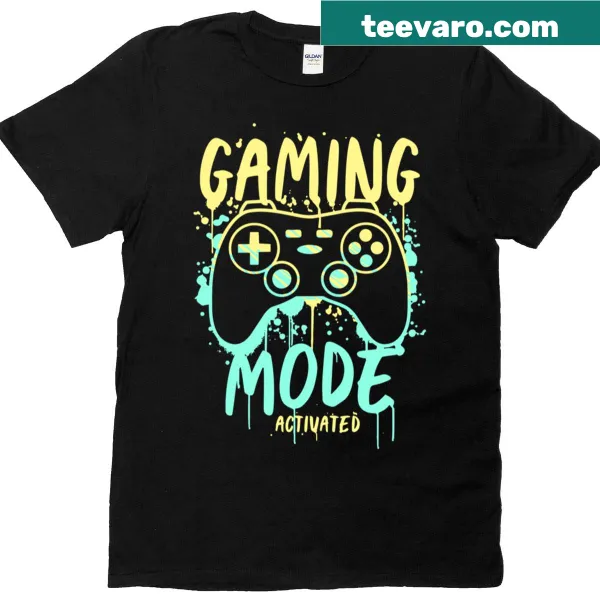 Gaming Mode Activated t-shirt with bold text