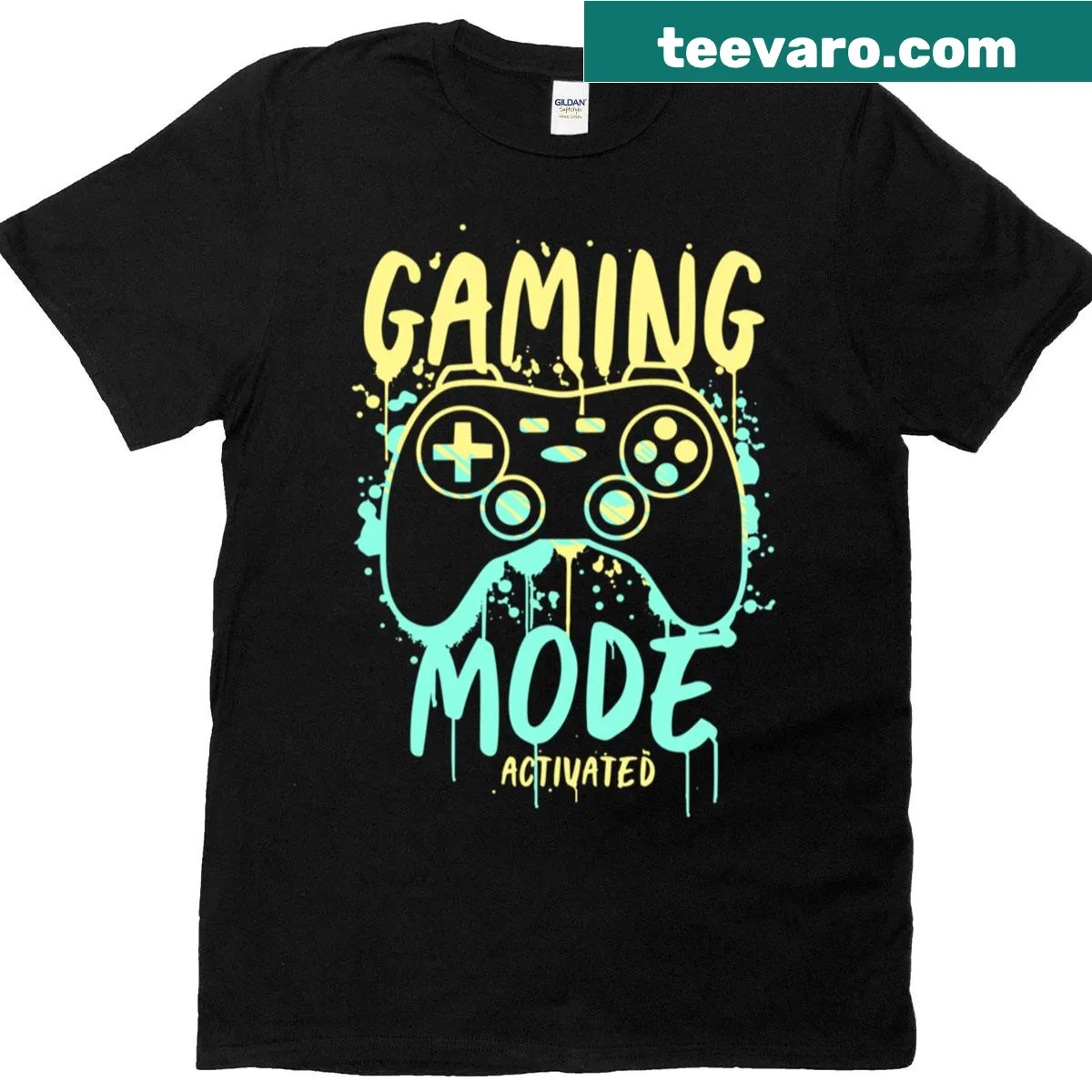 Gaming Mode Activated t-shirt with bold text — on a men's t-shirt