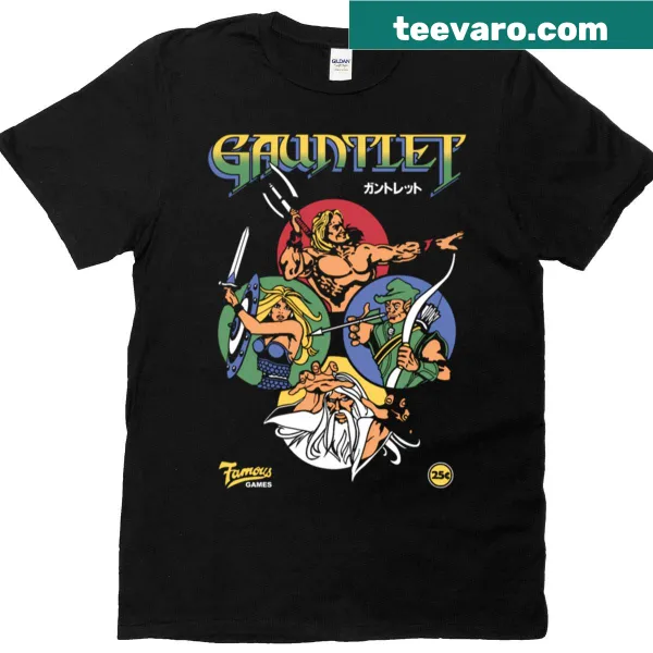 Arcade gaming t-shirt with playful typography