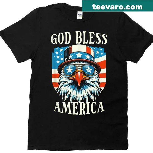 Patriotic T-shirt with eagle and American flag design