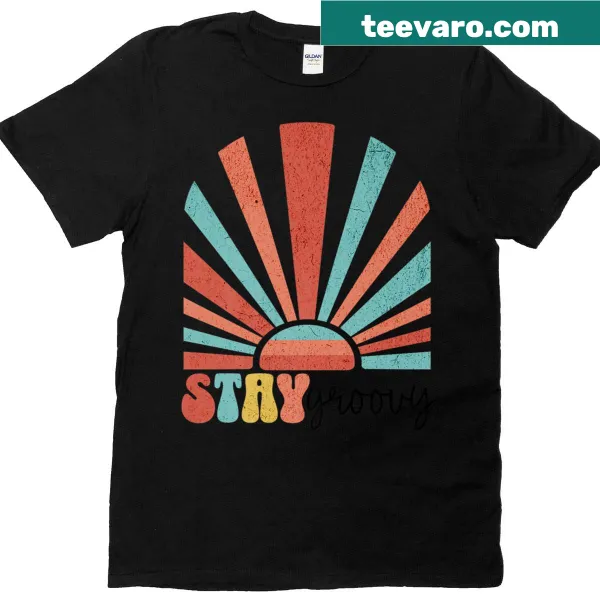 Vintage-style T-shirt with retro hippie and sunny design