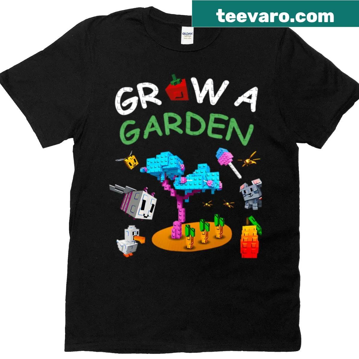 Illustrated garden-themed T-shirt for gardening enthusiasts — on a men's t-shirt