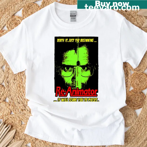 Vintage-style Halloween T-shirt with ghost and horror movie graphics