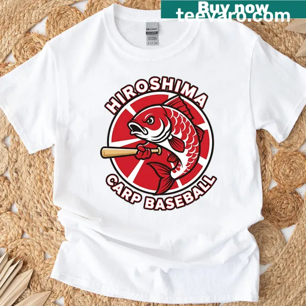 Typography design featuring Hiroshima Carp baseball team name on a t-shirt