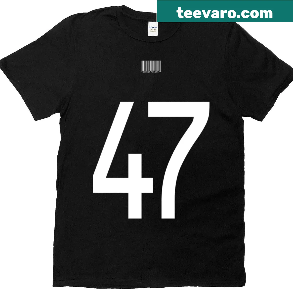 T-shirt featuring the text Hitman No 47 in a sleek design — on a men's t-shirt