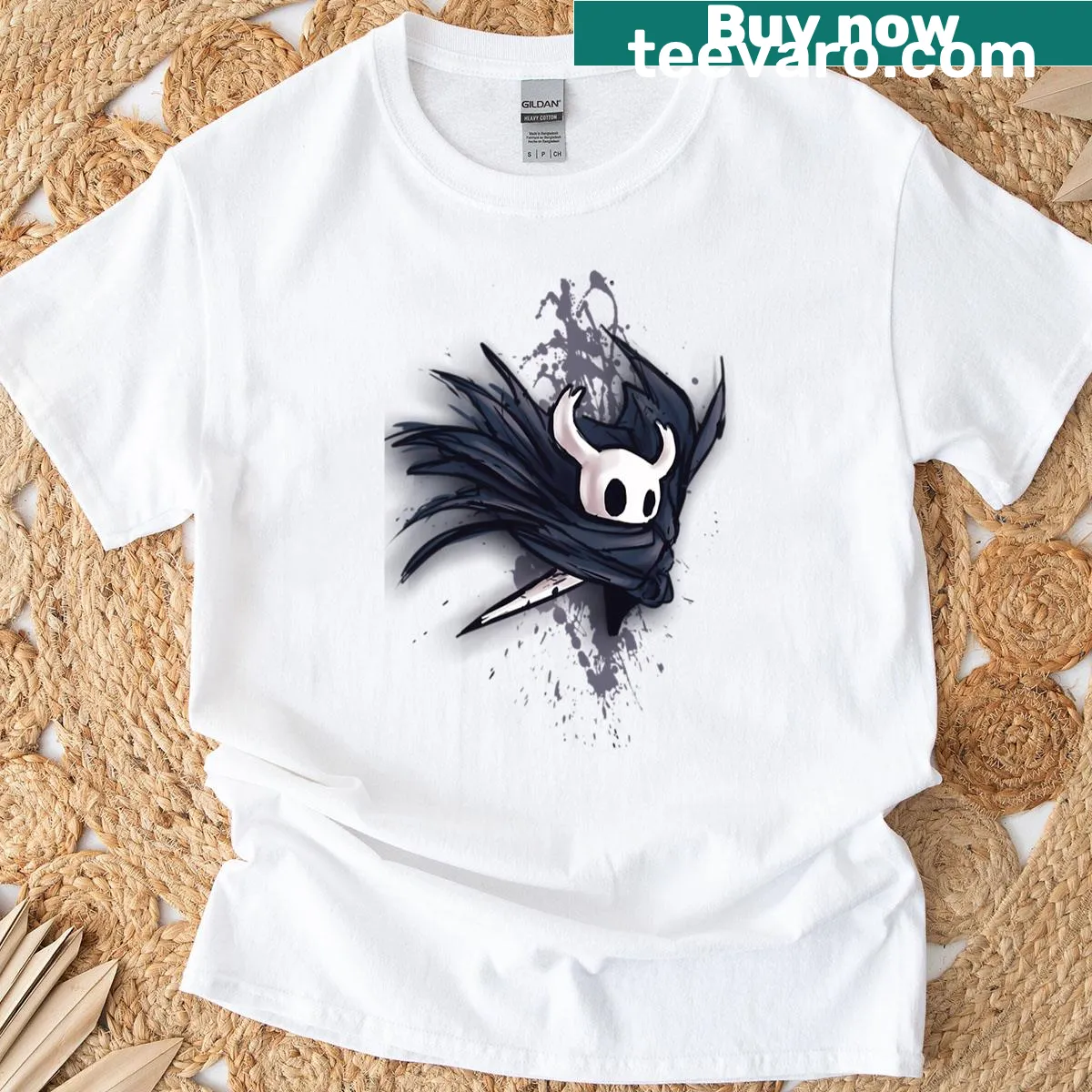 Stylish Hollow Knight t-shirt with intricate game design — on a men's t-shirt