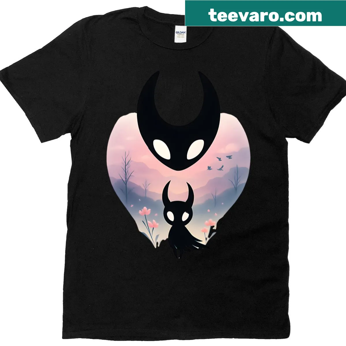 Hollow Knight t-shirt featuring Twilight Spirit illustration — on a men's t-shirt