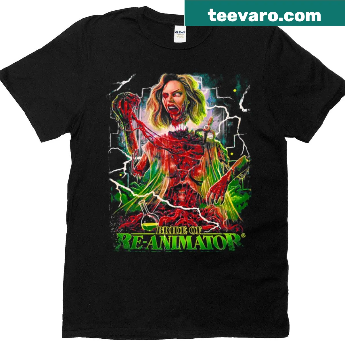 Vintage Horror Movie T-shirt with ghost and monster graphics — on a men's t-shirt