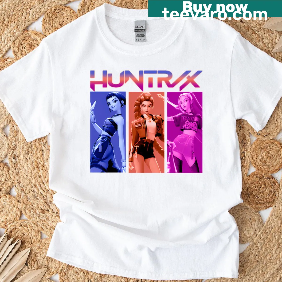 K-Pop inspired T-shirt featuring demo movie design — on a men's t-shirt