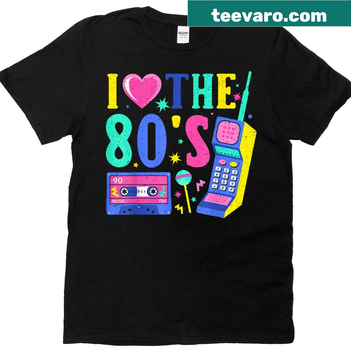 Retro t-shirt celebrating the 1980s with nostalgic design — on a men's t-shirt