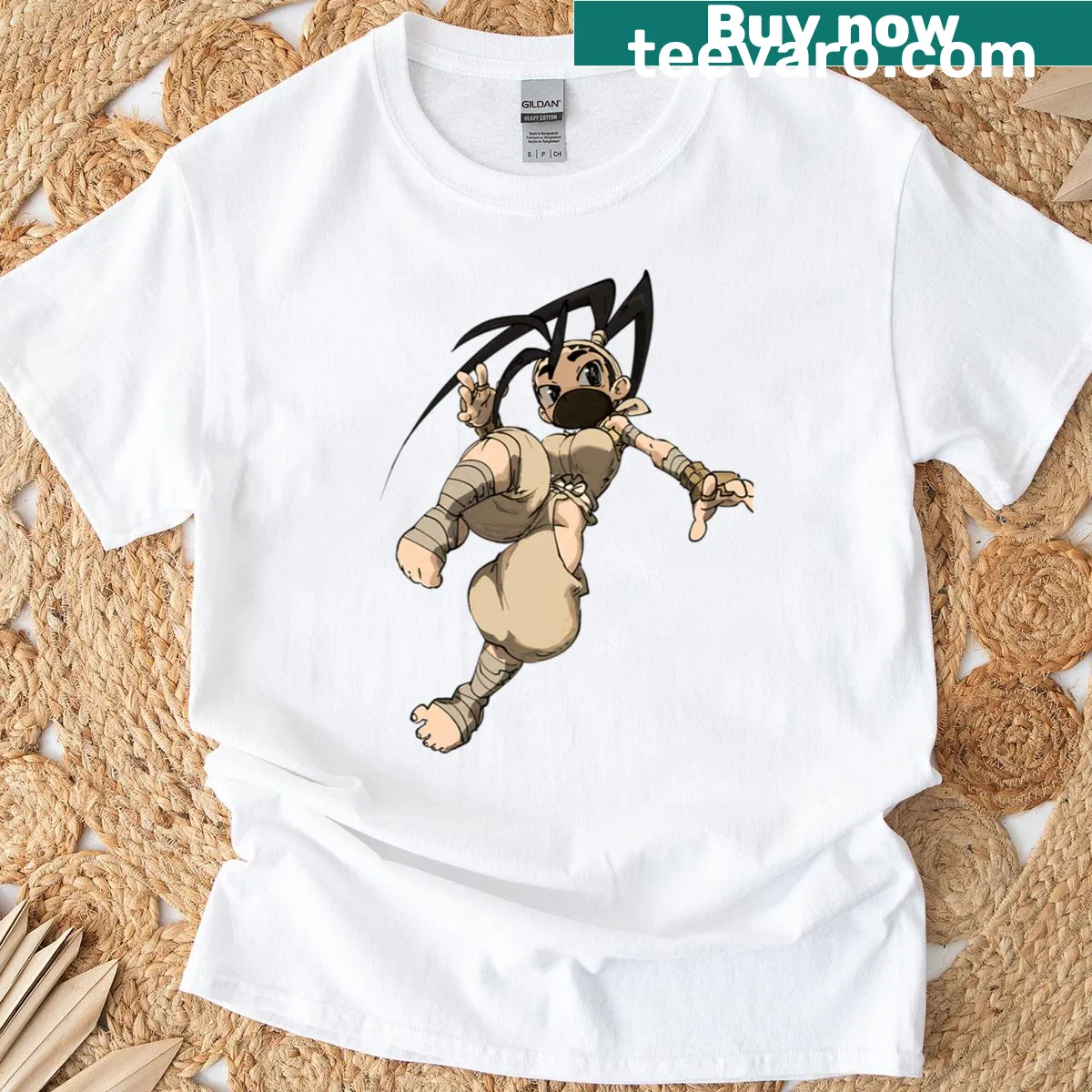 Cartoon Ibuki Booki graphic T-shirt — on a men's t-shirt