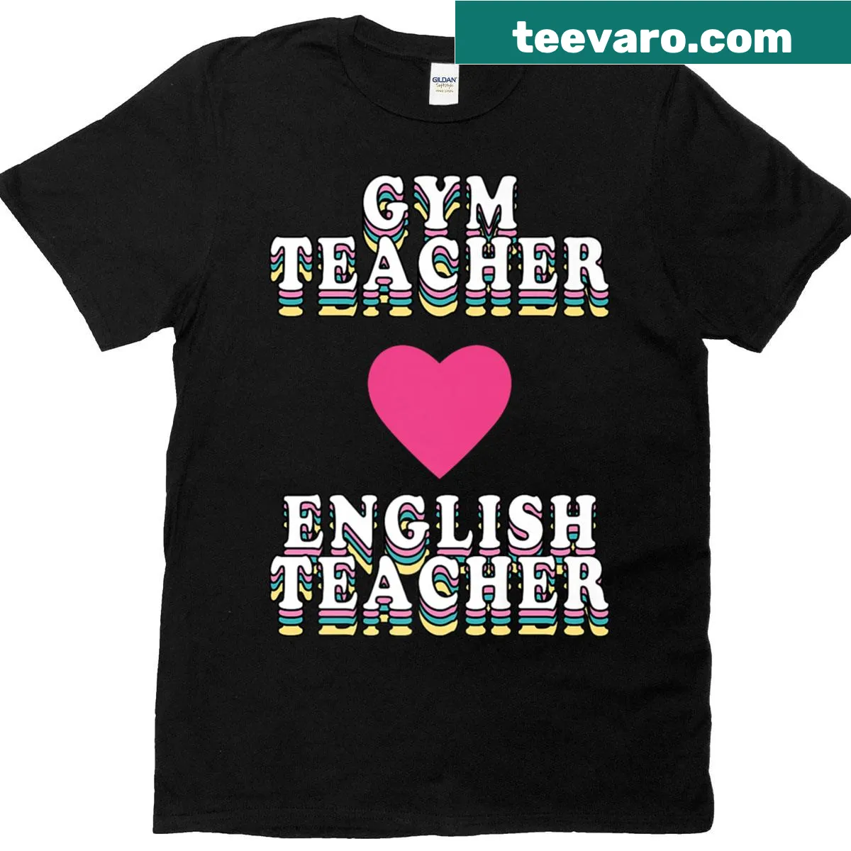 Vintage heart design T-shirt celebrating engagement and teaching — on a men's t-shirt