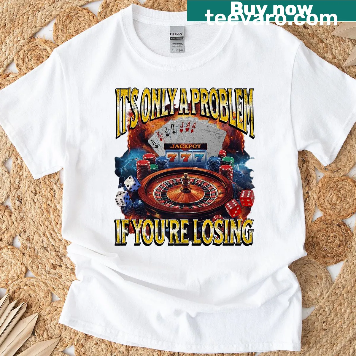 Funny gambling T-shirt with a humorous quote — on a men's t-shirt